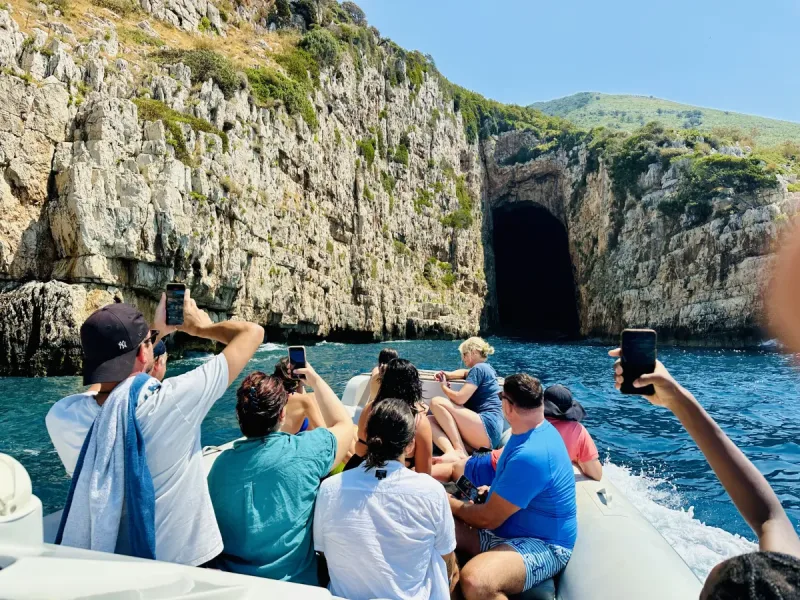 Haxhi Ali Cave aerial view – boat tour from Vlora, Albania